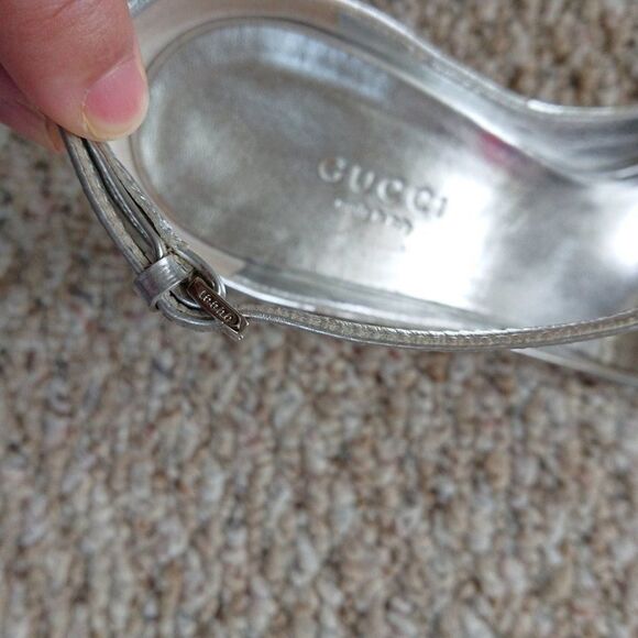 Silver Gucci horse bit classic wedges size 6B - Picture 3 of 8